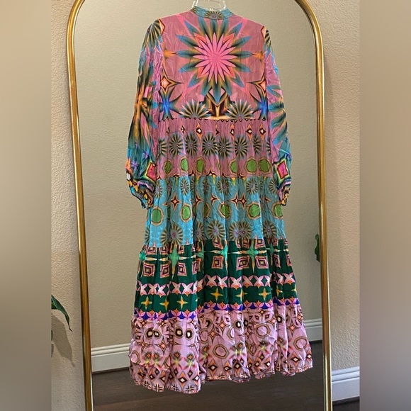 Siddhartha Bansal Mixed Print Button Front Maxi Dress Size SP - Picture 12 of 16